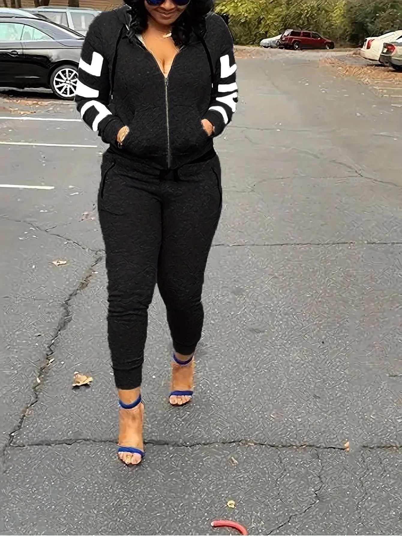 Women's two-piece sports suit, hoodies for running, Harajuku workout clothes, casual sets, new sets, 2024Women's two-piece sports suit, hoodies for running, Harajuku workout clothes, casual sets, new sets, 2024