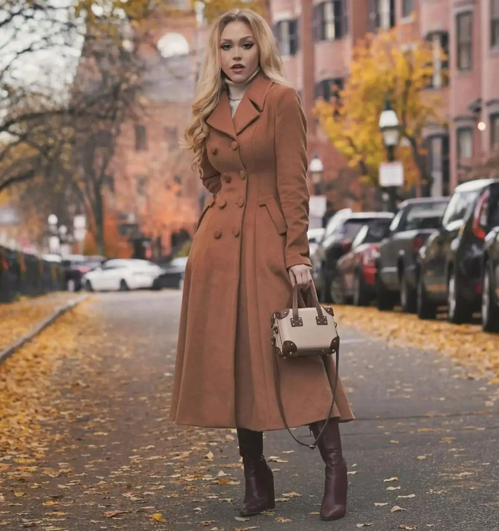 Vintage Winter Women Blazer Dress A Line Camel Long Woolen Coat Formal Casual Outwear Custom Coat Evening Party OutfitVintage Winter Women Blazer Dress A Line Camel Long Woolen Coat Formal Casual Outwear Custom Coat Evening Party Outfit