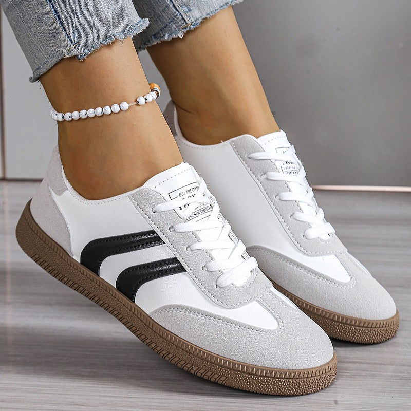 ZOKI Women's Low Heel Vulcanized Sneakers