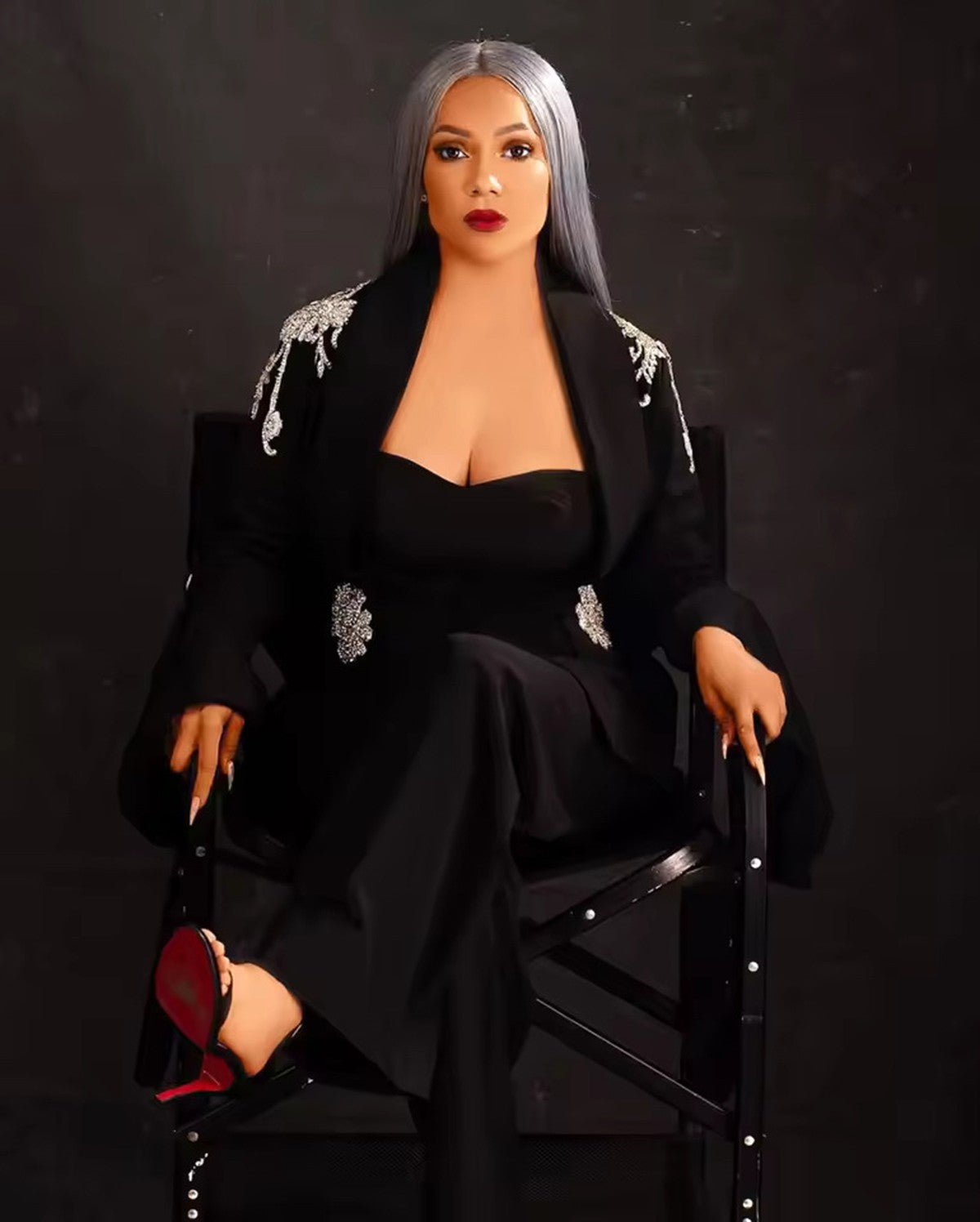 Women's Plus Size Crystal Appliques 2 Piece Pagoda Sleeves Blazer Suits Custom Wedding Guest Formal Party Wear Women's Plus Size Crystal Appliques 2 Piece Pagoda Sleeves Blazer Suits Custom Wedding Guest Formal Party Wear