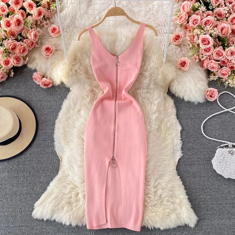 Zipple 2023 Sexy Summer Mesh Strap Dress Women Tank Elastic Waist Bodycon Sundress Female Beach Split Backless Midi Dress Zipple 2023 Sexy Summer Mesh Strap Dress Women Tank Elastic Waist Bodycon Sundress Female Beach Split Backless Midi Dress