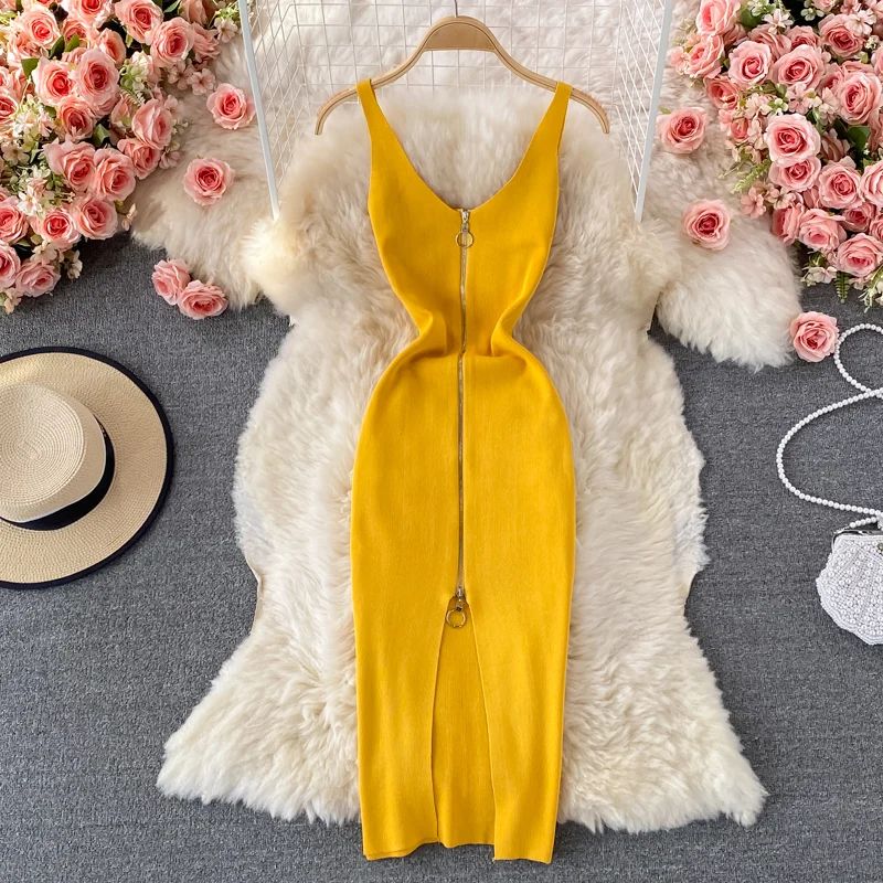 Zipple 2023 Sexy Summer Mesh Strap Dress Women Tank Elastic Waist Bodycon Sundress Female Beach Split Backless Midi Dress Zipple 2023 Sexy Summer Mesh Strap Dress Women Tank Elastic Waist Bodycon Sundress Female Beach Split Backless Midi Dress