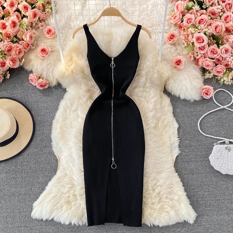 Zipple 2023 Sexy Summer Mesh Strap Dress Women Tank Elastic Waist Bodycon Sundress Female Beach Split Backless Midi Dress Zipple 2023 Sexy Summer Mesh Strap Dress Women Tank Elastic Waist Bodycon Sundress Female Beach Split Backless Midi Dress