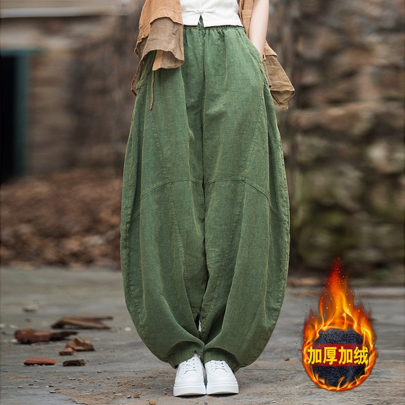 Women's Cotton Loose Wide Leg Pants, Vintage Yoga Pants with Elastic Waist Wide Leg Loose Wide Leg, StylishWomen's Cotton Loose Wide Leg Pants, Vintage Yoga Pants with Elastic Waist Wide Leg Loose Wide Leg, Stylish