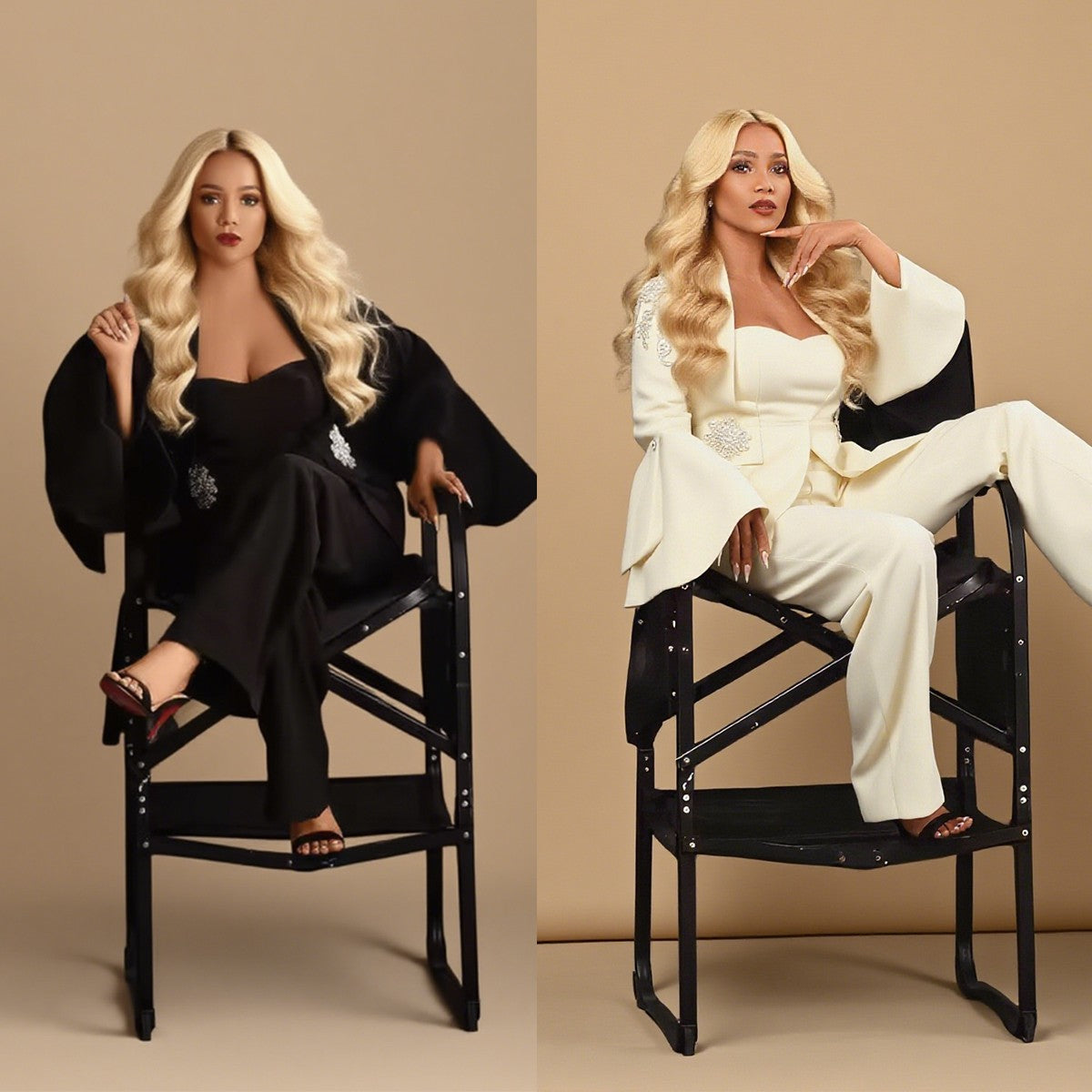 Women's Plus Size Crystal Appliques 2 Piece Pagoda Sleeves Blazer Suits Custom Wedding Guest Formal Party Wear Women's Plus Size Crystal Appliques 2 Piece Pagoda Sleeves Blazer Suits Custom Wedding Guest Formal Party Wear