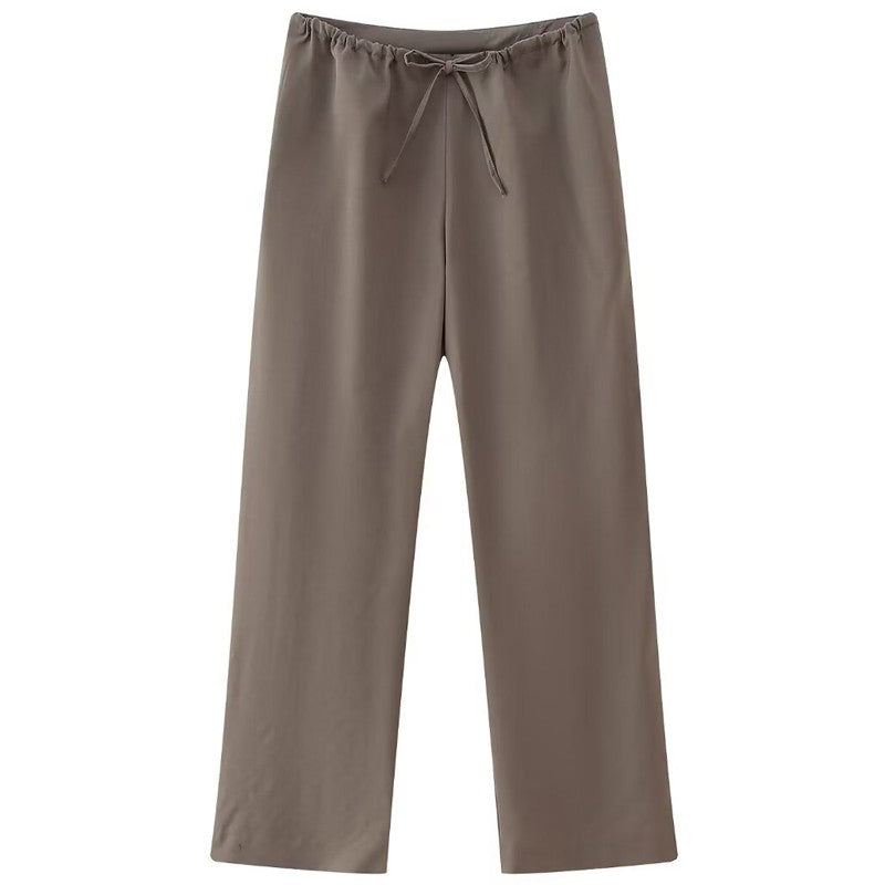 HXAO Minimalist Satin Two-Piece Set