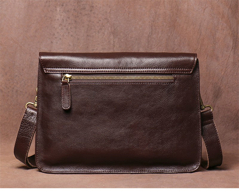 Luokir vintage genuíno couro crossbody saco de moda masculina simples ombro men