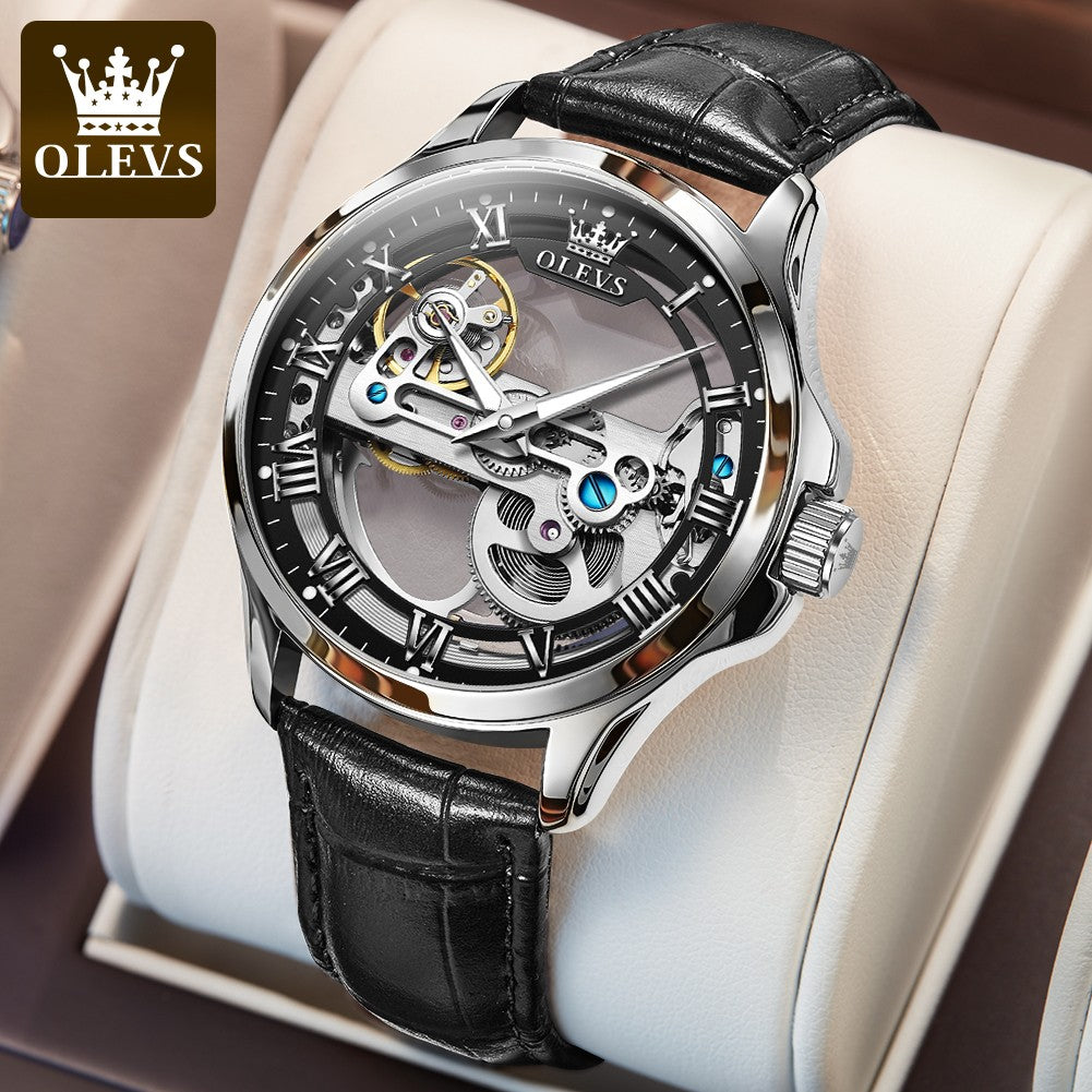 OLEVS Men's Skeleton Mechanical Watch