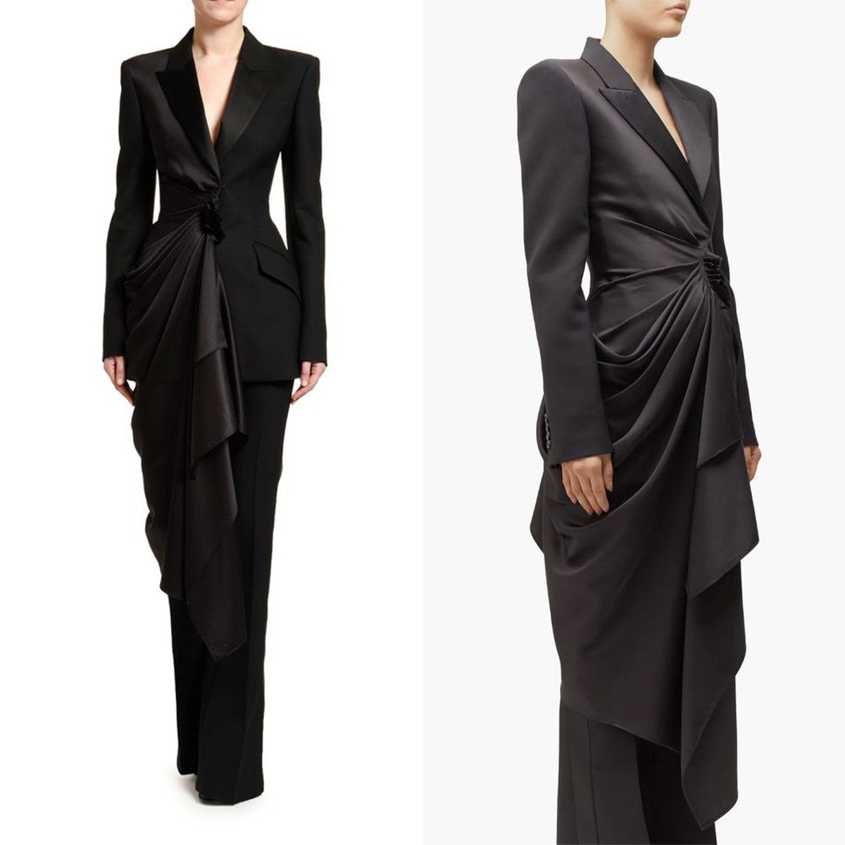 New Design Women Suits 2 Pieces Ruffles Blazer with Wraps Custom Wedding Guest Dress Evening Party Show OutfitNew Design Women Suits 2 Pieces Ruffles Blazer with Wraps Custom Wedding Guest Dress Evening Party Show Outfit