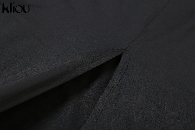 Kliou Elegant Hooded Maxi Dresses Women Hipster Sleeveless Sexy Deep V-Neck Backless Side Split Robe Female High Street Dress Kliou Elegant Hooded Maxi Dresses Women Hipster Sleeveless Sexy Deep V-Neck Backless Side Split Robe Female High Street Dress