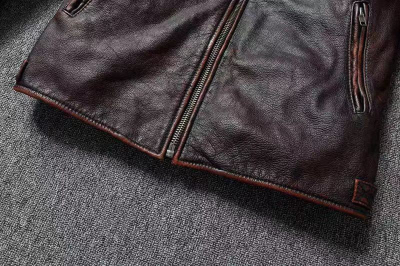 COPERSIAN Men's Cowhide Leather Jacket