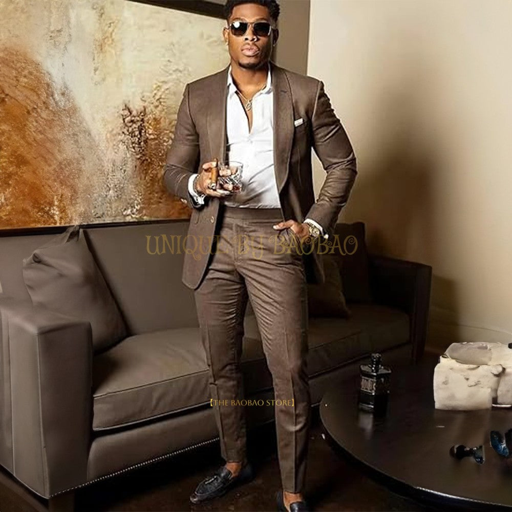 Men's Single-Breasted Wedding Suit