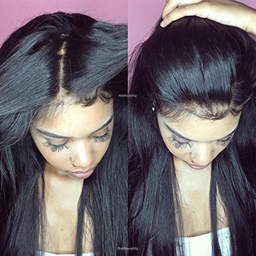 TPFHR Medium Straight Peruvian Human Hair Wig