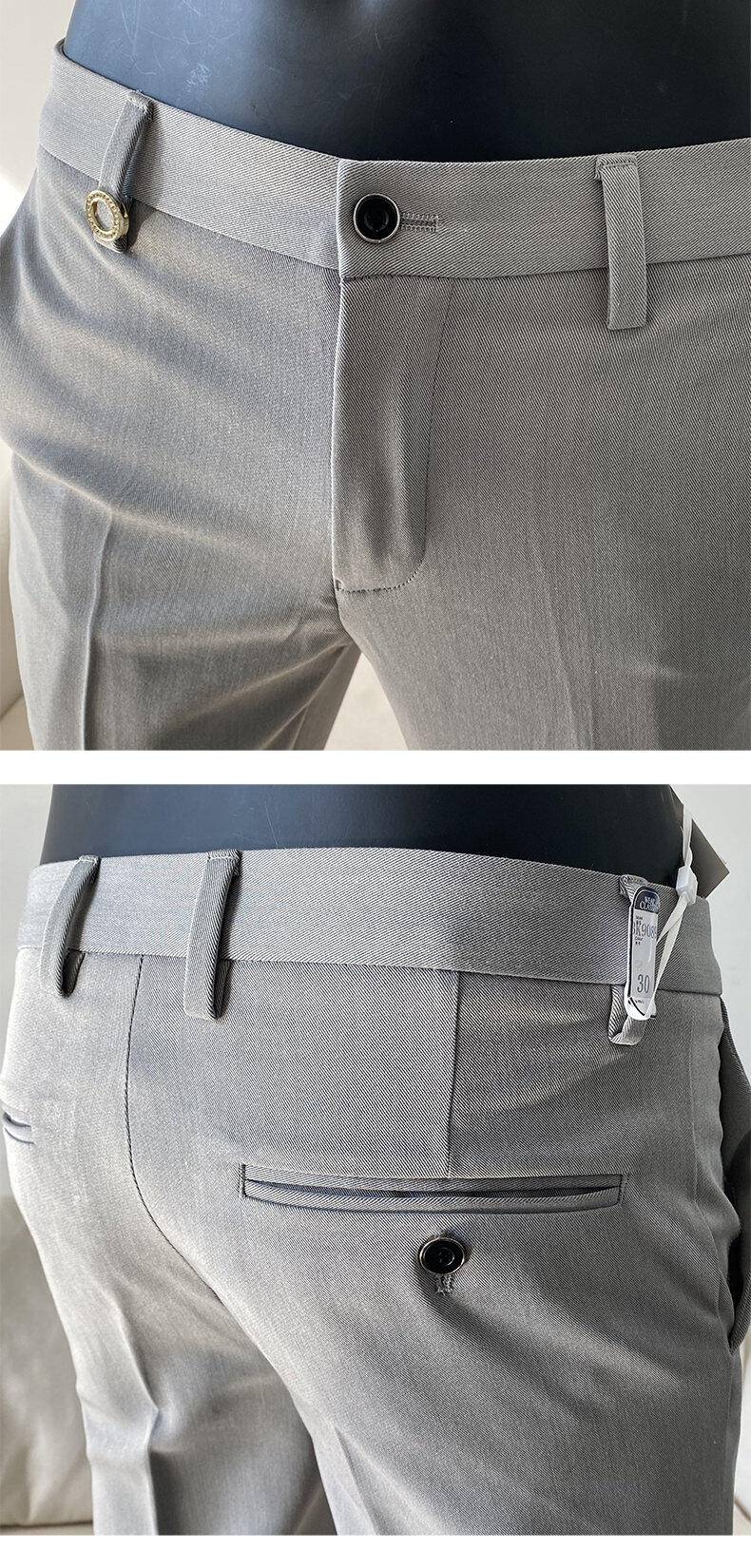 QUHNBGY Men's Slim-Fit Suit Pants