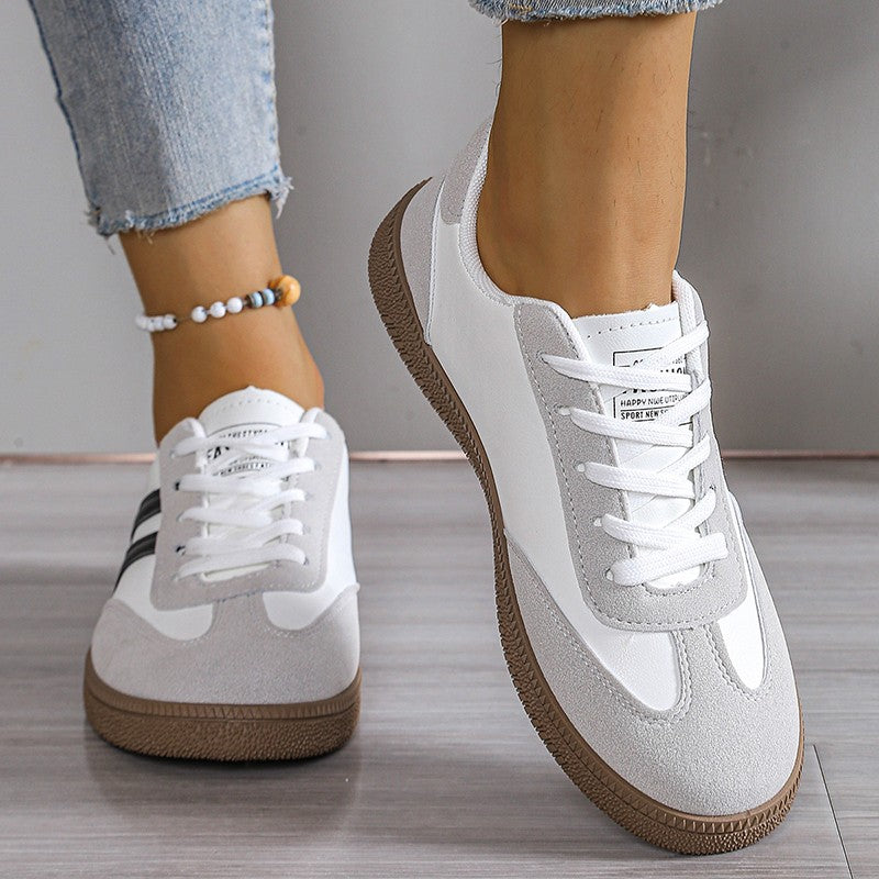 ZOKI Women's Low Heel Vulcanized Sneakers
