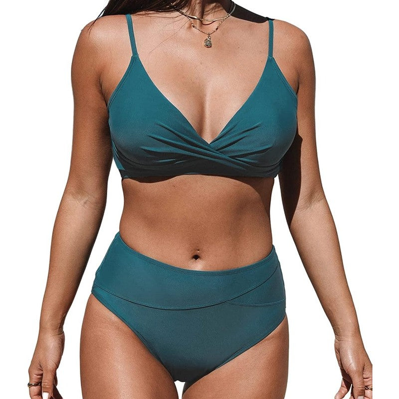 High-Waisted Ruffled Bikini Set