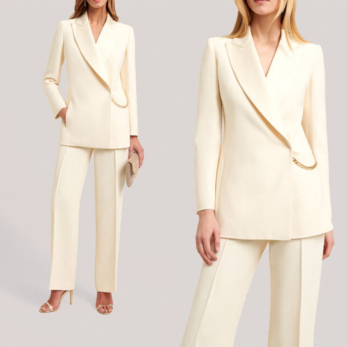 Women's Vintage Pant Suits 2 Pieces New Design Blazer and Trousers Custom Formal Wear Business Office Meeting Outfit
