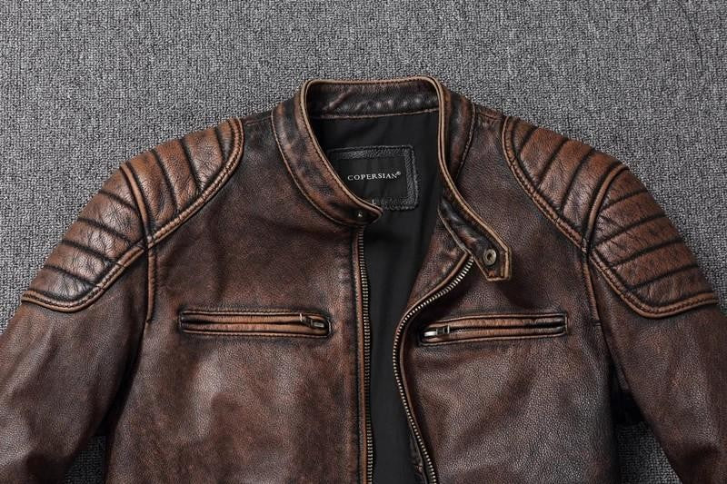 COPERSIAN Men's Cowhide Leather Jacket