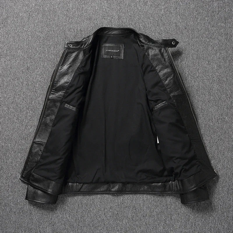 Men's Casual Cowhide Leather Jacket