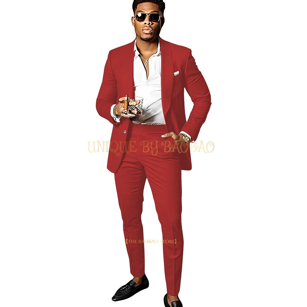Men's Single-Breasted Wedding Suit