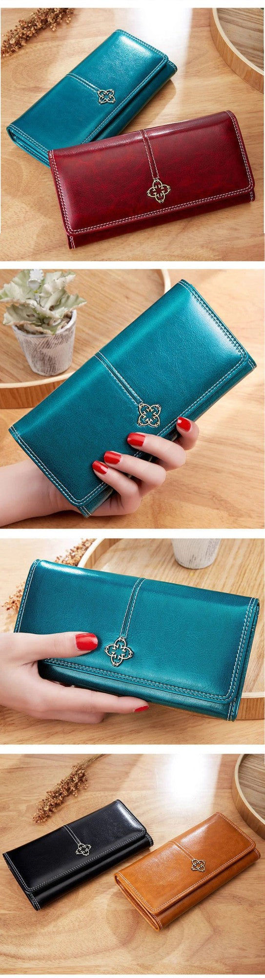 Women's Classic PU Leather Long Wallet