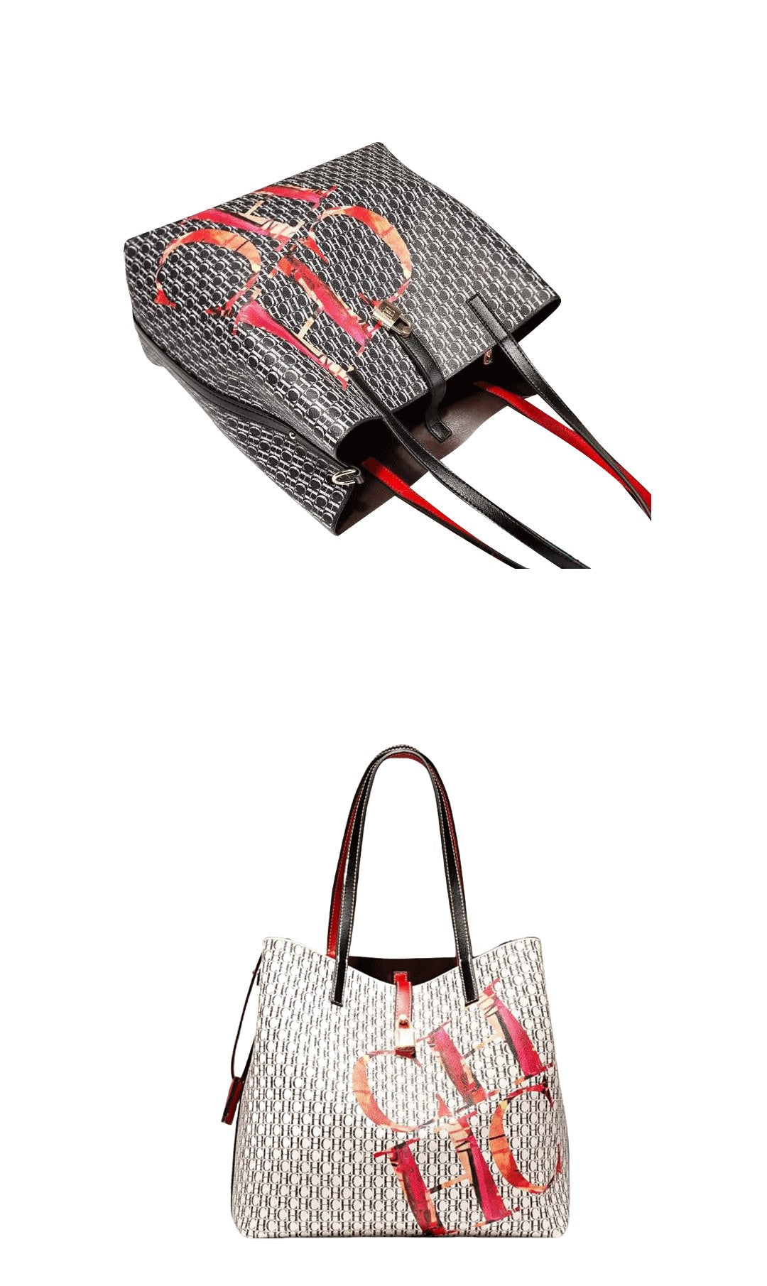 CHCH Women's Classic Letter Print Bucket Bag