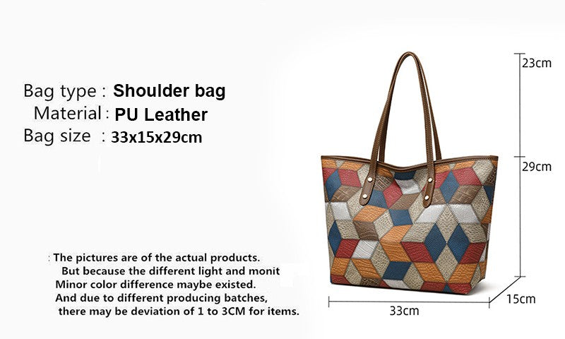 Yogodlns Vintage PU Leather Tote