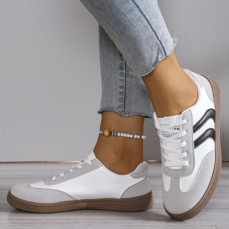 ZOKI Women's Low Heel Vulcanized Sneakers