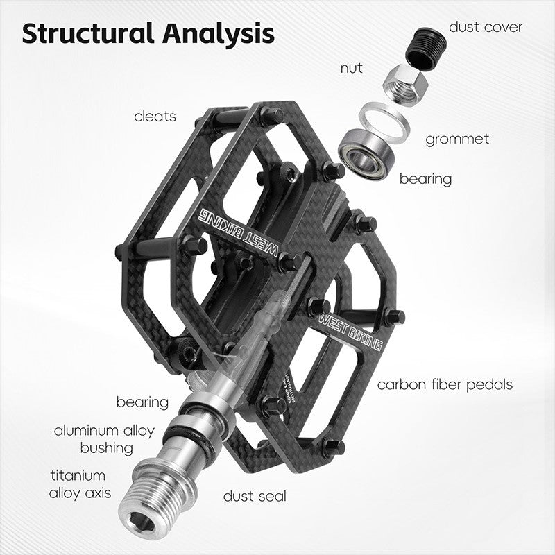 West Biking Carbon Fiber Ultralight Pedals