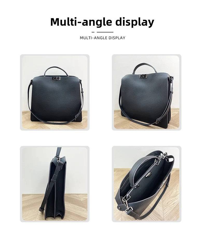 Unisex Minimalist Genuine Leather Crossbody Bag