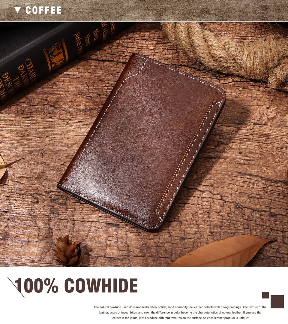 KAVI'S Men's Genuine Leather Travel Wallet