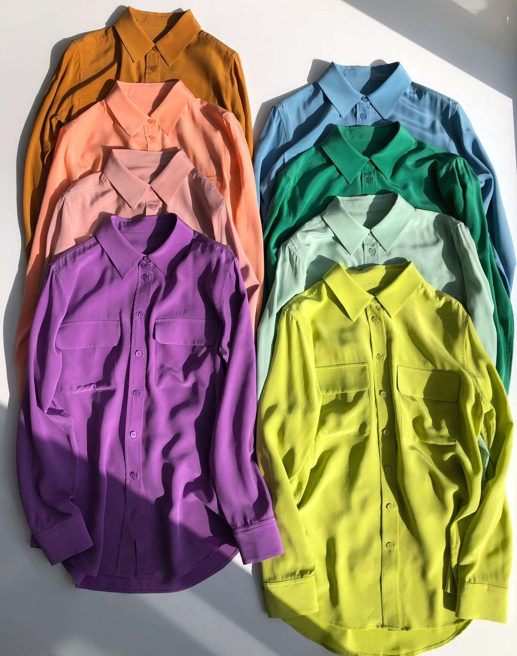 39 colors option draped sand-washed mulberry silk shirt blouse women classic