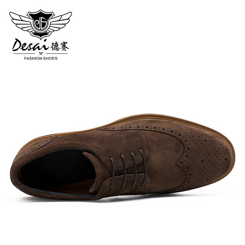 Desai Genuine Derby Shoes Men Cow Suede Leather Autumn Winter Brogue Casual Leather Shoe Men Dress Shoes Gifts Desai Genuine Derby Shoes Men Cow Suede Leather Autumn Winter Brogue Casual Leather Shoe Men Dress Shoes Gifts