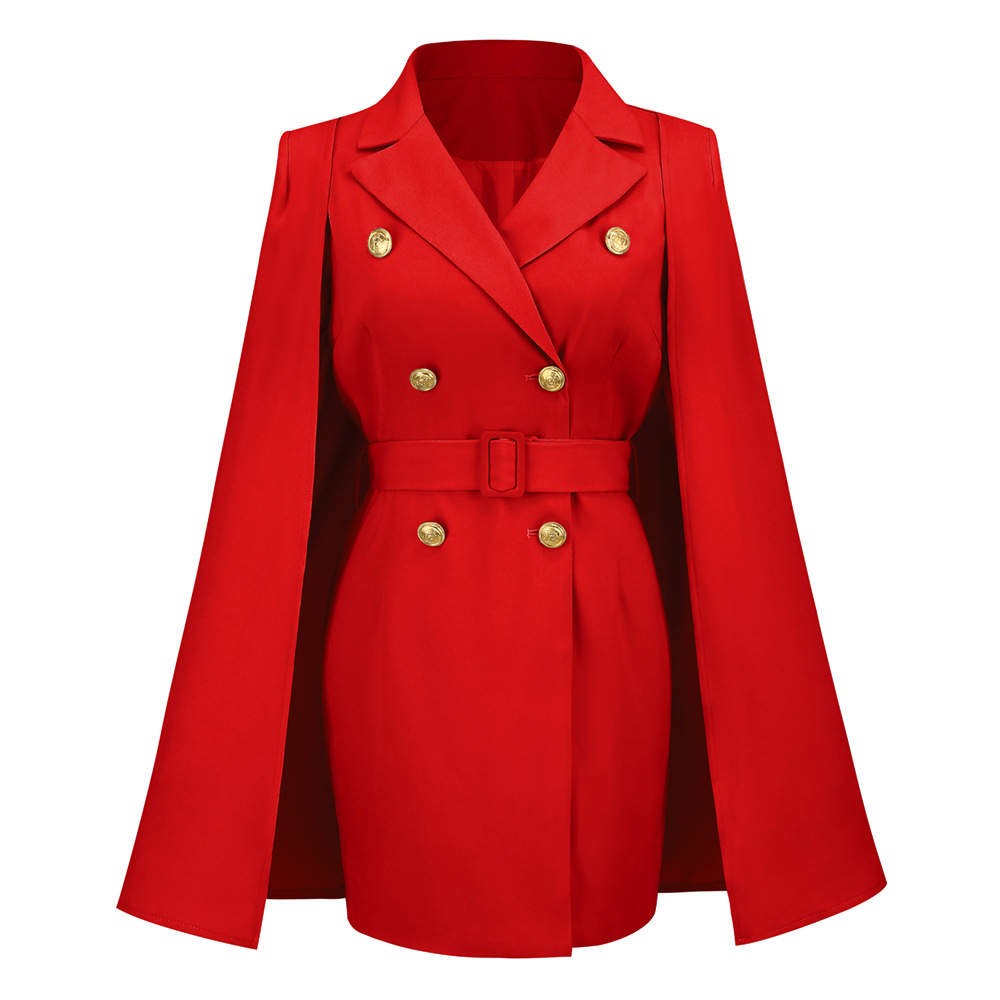 Sexy Women Blazer Dress Cape Sleeves Double Breasted Cocktail Dress Slim Fit Formal Wear Coat Custom Evening Party OutfitsSexy Women Blazer Dress Cape Sleeves Double Breasted Cocktail Dress Slim Fit Formal Wear Coat Custom Evening Party Outfits