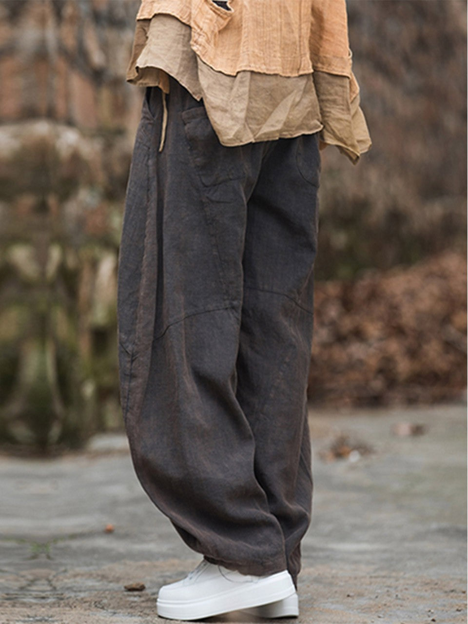 Women's Cotton Loose Wide Leg Pants, Vintage Yoga Pants with Elastic Waist Wide Leg Loose Wide Leg, StylishWomen's Cotton Loose Wide Leg Pants, Vintage Yoga Pants with Elastic Waist Wide Leg Loose Wide Leg, Stylish