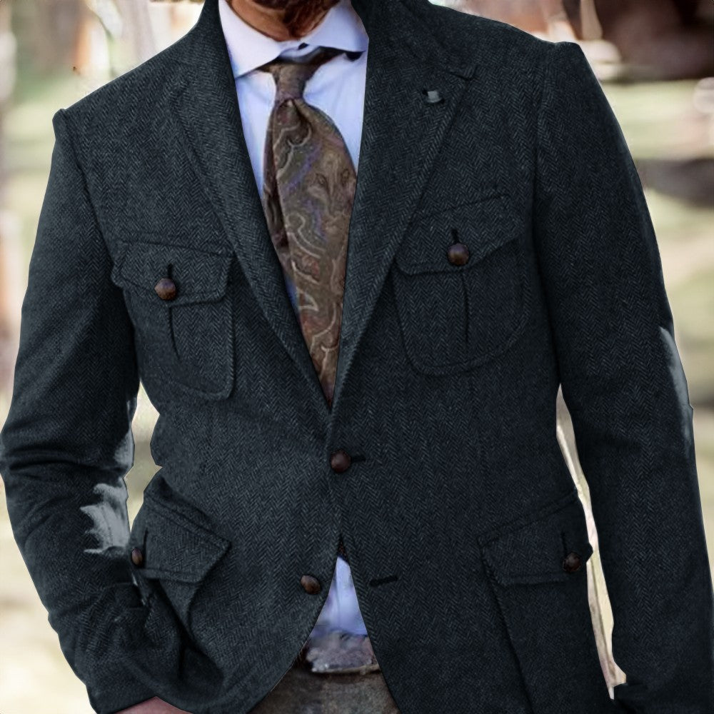 Men's Loose-Fit Wool Suit