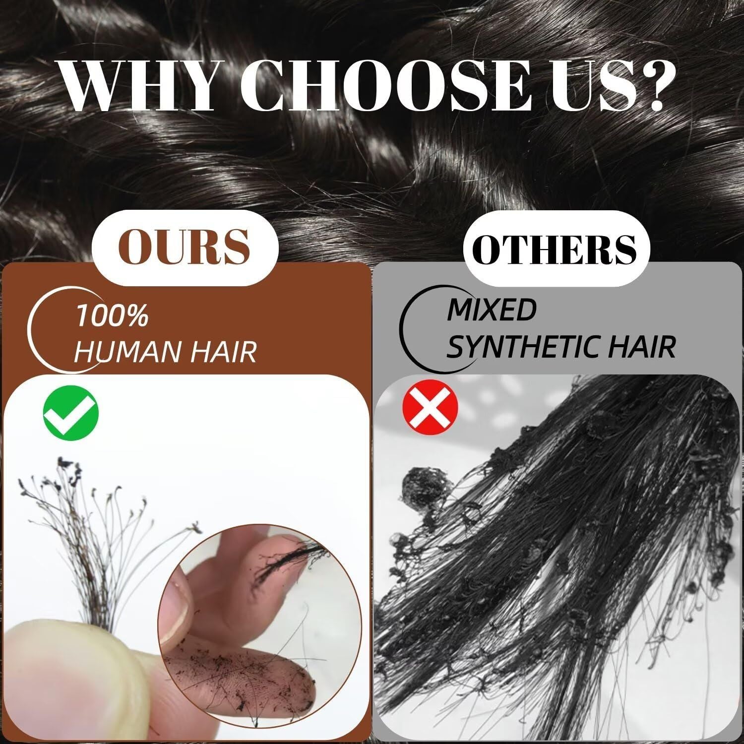 HMBP Long Kinky Curly HD Lace Human Hair Wig