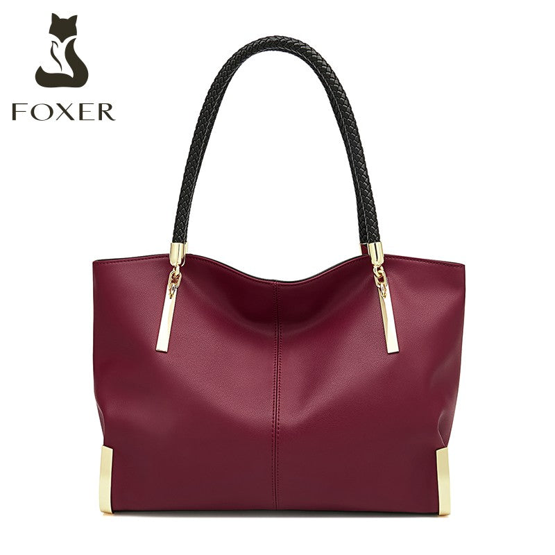 FOXER Women's Genuine Cowhide Leather Tote