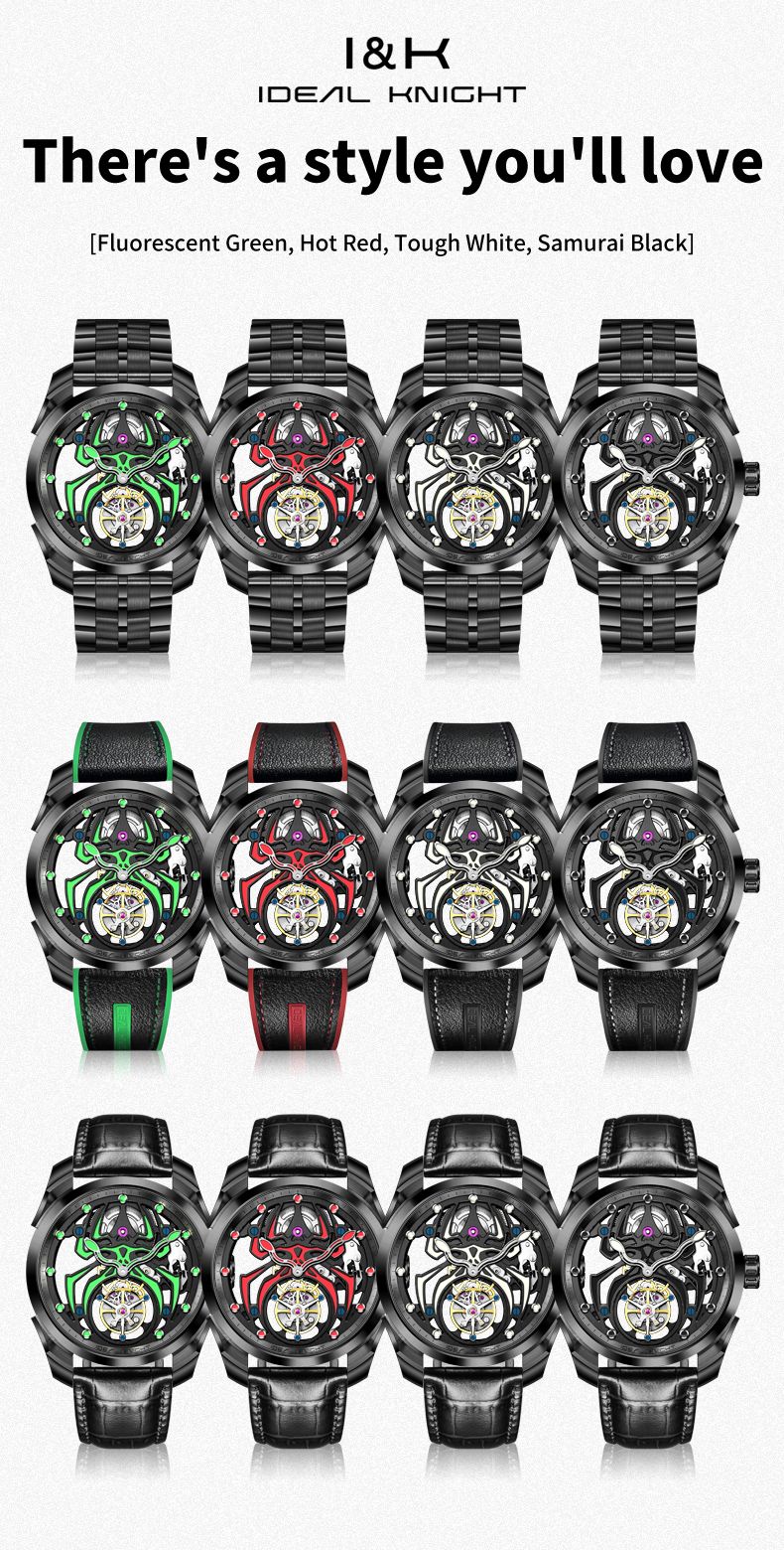 IDEAL KNIGHT 6802 "Luminous Spider" Mechanical Watch