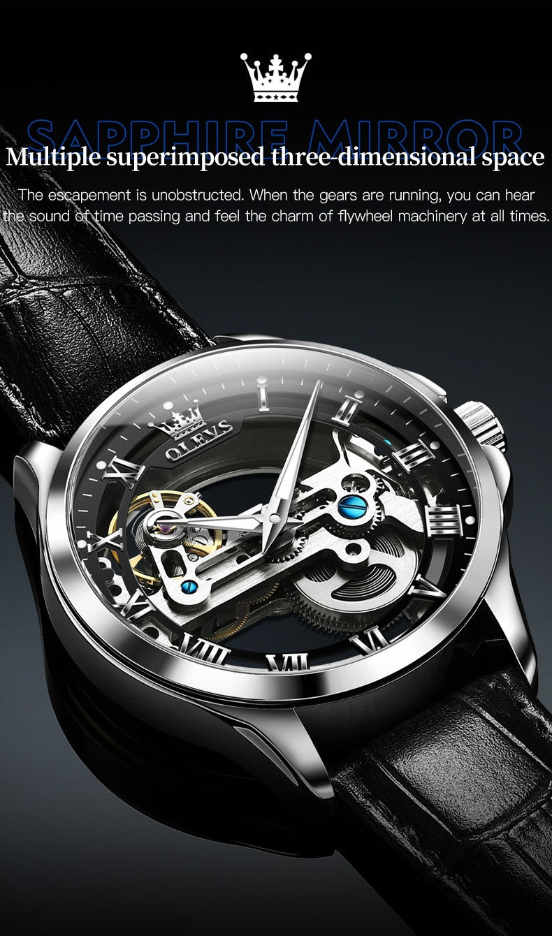 OLEVS Men's Skeleton Mechanical Watch