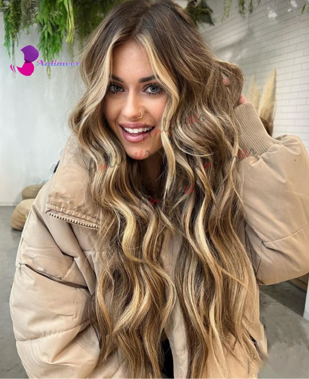 Anlimeer Long Body Wave Brazilian Human Hair Wig