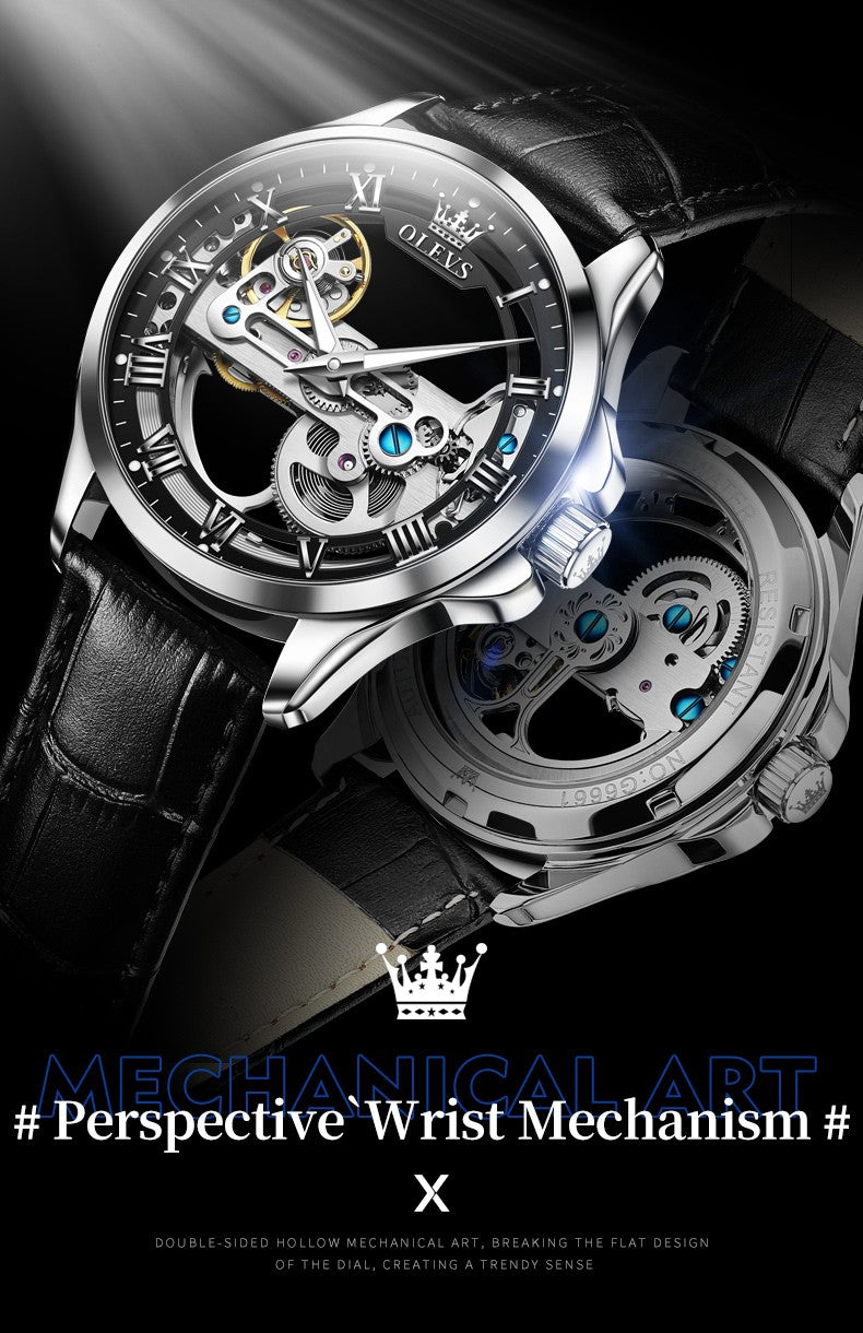 OLEVS Men's Skeleton Mechanical Watch
