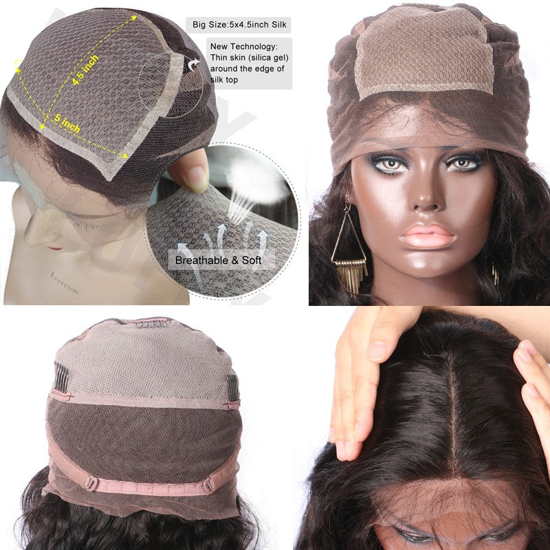 TPFHR Medium Straight Peruvian Human Hair Wig