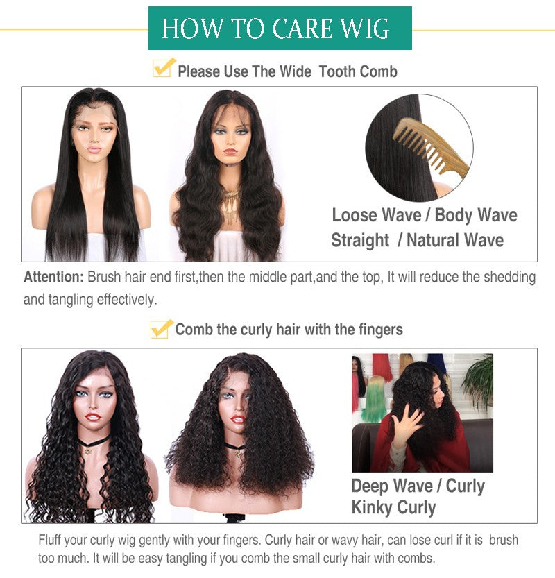 LUFFYHAIR Long Wavy Brazilian Remy Human Hair Wig