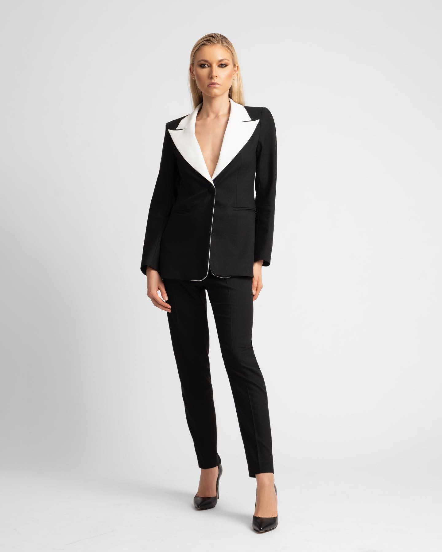 Women's Vintage Pant Suits 2 Pieces Slim Fit Patchwork Lapel Blazer Custom Suits Wedding Guest Formal Wear Evening Party Outfit Women's Vintage Pant Suits 2 Pieces Slim Fit Patchwork Lapel Blazer Custom Suits Wedding Guest Formal Wear Evening Party Outfit