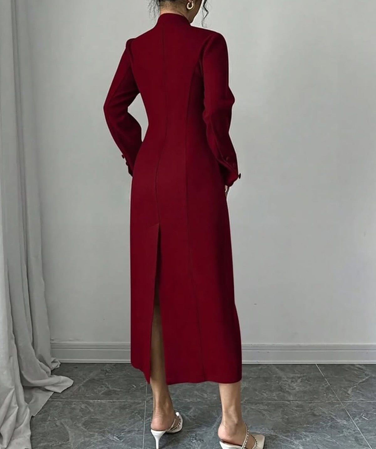 Elegant Women Blazer Dress Ankle Length Button Evening Dress Slim Fit Custom Formal Wear Party One Piece Elegant Women Blazer Dress Ankle Length Button Evening Dress Slim Fit Custom Formal Wear Party One Piece