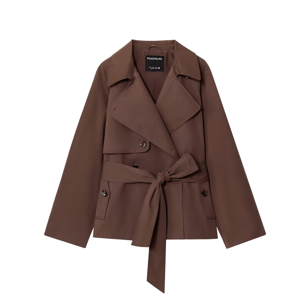 HBHSF Casual Double-Breasted Trench Coat