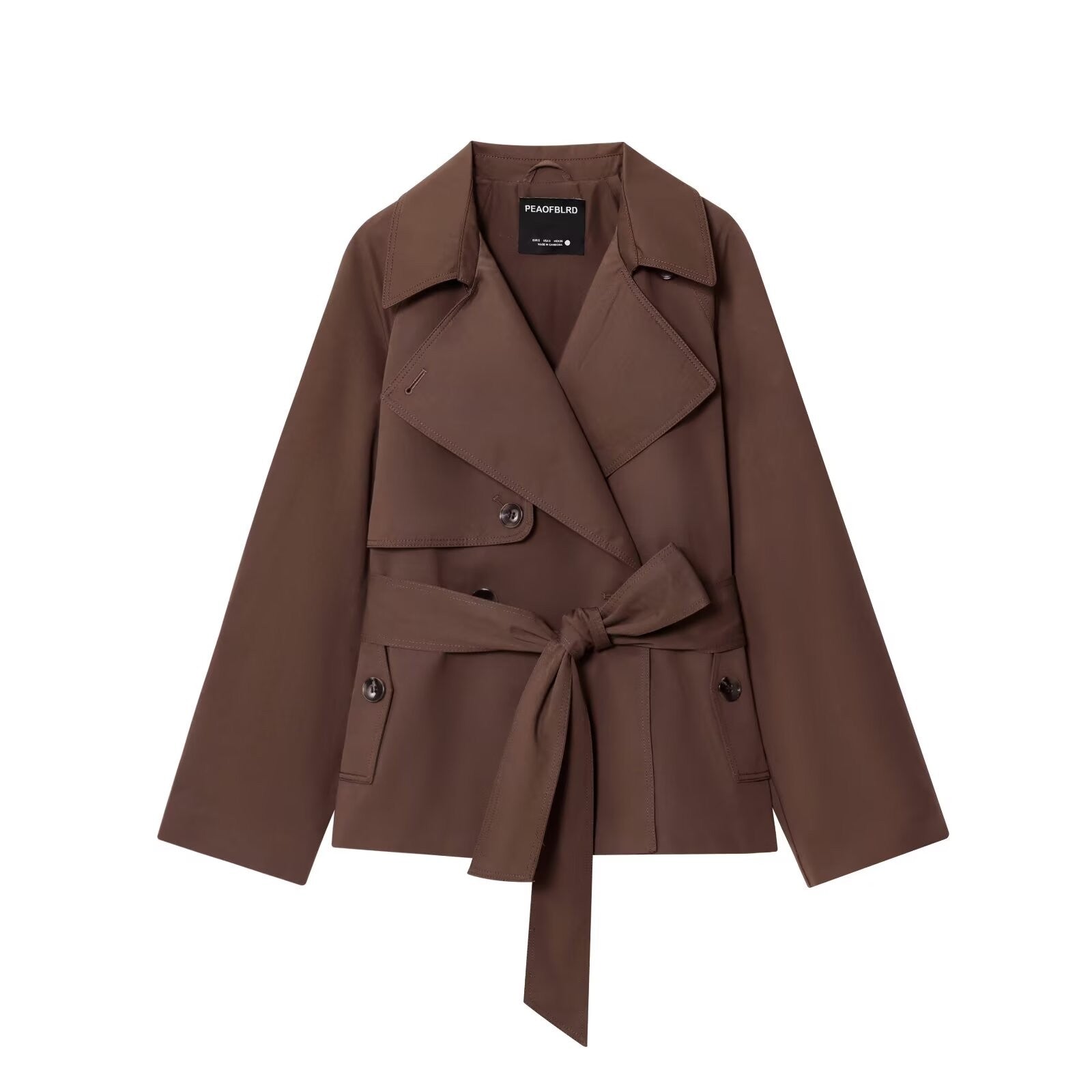 HBHSF Casual Double-Breasted Trench Coat