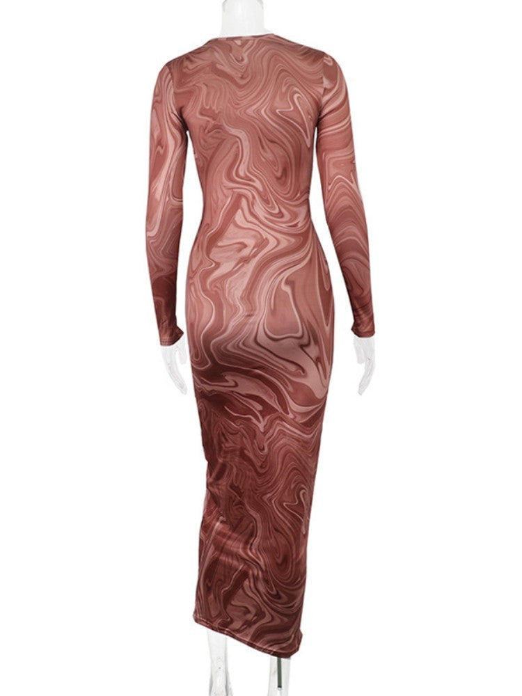 Long Sleeve Bodycon Dresses for Women Evening Party Outfits O Neck Mid Calf Sexy Vestidos De Mujer One Piece Outfits StreetwearLong Sleeve Bodycon Dresses for Women Evening Party Outfits O Neck Mid Calf Sexy Vestidos De Mujer One Piece Outfits Streetwear