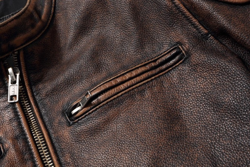 Men's Casual Cowhide Leather Jacket